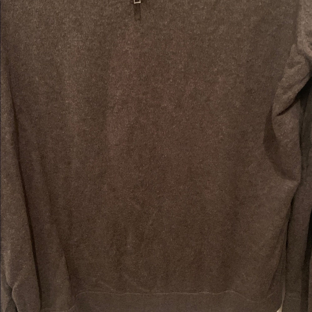 Banana Republic Premium Luxe Yarn Mid Brown Quarter Zip Sweater 10% Silk SZ L - Picture 5 of 8